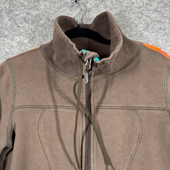 Lululemon Athletica Scuba Igloo Sunrise Rare  Zip Up Brown Jacket Size 8 - Picture 2 of 15